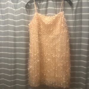 Anthropologie Gorgeous Peach Mini Dress with 3-D Flower Application